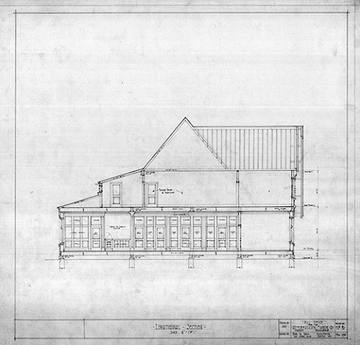 These are some of the original drawings for the Weyerhaeuser Building by architect Carl Gould.