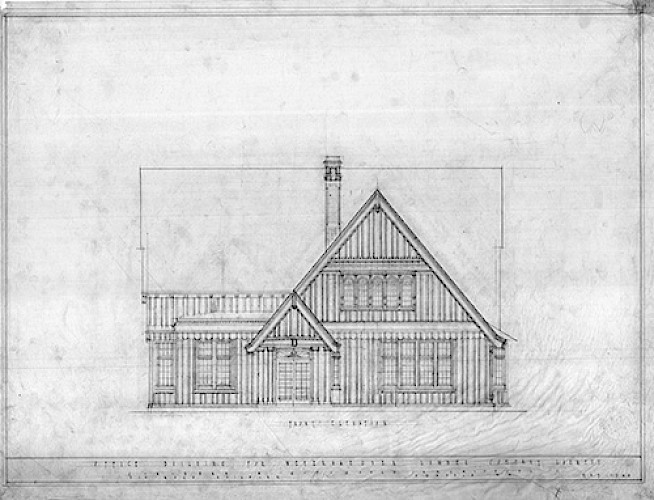 These are some of the original drawings for the Weyerhaeuser Building by architect Carl Gould.